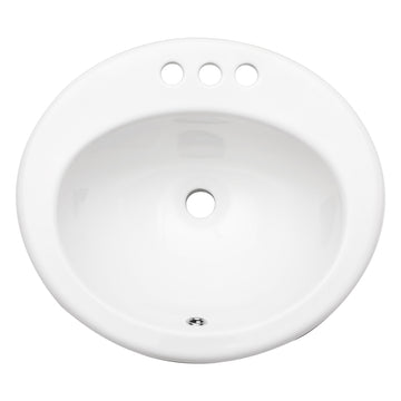 20"X18" White Ceramic Oval Undermount Bathroom Sink With 3 Faucet Hole White Ceramic