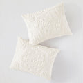 Tufted Cotton Chenille Medallion Fringe Coverlet Mini Set Off White King Cal King King Off White Cotton