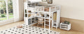 Metal Loft Bed With Wardrobe And L Shaped Desk, Full Size Loft Bed With Storage Cubes And Shelves, Heavy Duty Loft Bed For Kids Teens Adults, White Full Off White Metal