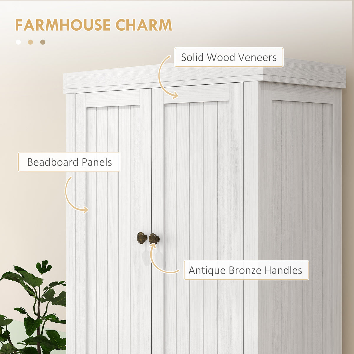 Homcom 72" Farmhouse Kitchen Pantry Cabinet, Freestanding Tall Storage Cabinet With 4 Soft Close Doors, 2 Adjustable Shelves And Drawer For Dining Room, Distressed White White Mdf