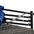 Outdoor Rattan Daybed Sunbed With Retractable Canopy Wicker Furniture, Round Outdoor Sectional Sofa Set, Gray Wicker Furniture Clamshell Seating With Washable Cushions, Backyard, Porch, Blue Yes Blue Seats 8 Garden & Outdoor Foam Wicker