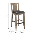 Benti Brown Slat Back Bar Stools, Set Of 2 Brown Solid Wood