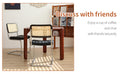 Dining Chairs Set Of 2, Fauex Leather Rattan Side Accent Chairs With Chrome Legs, Modern Mid Century Breuer Designed Chairs, Upholstered Dining Living Room Kitchen Chairs Black 2Pcs Black Faux