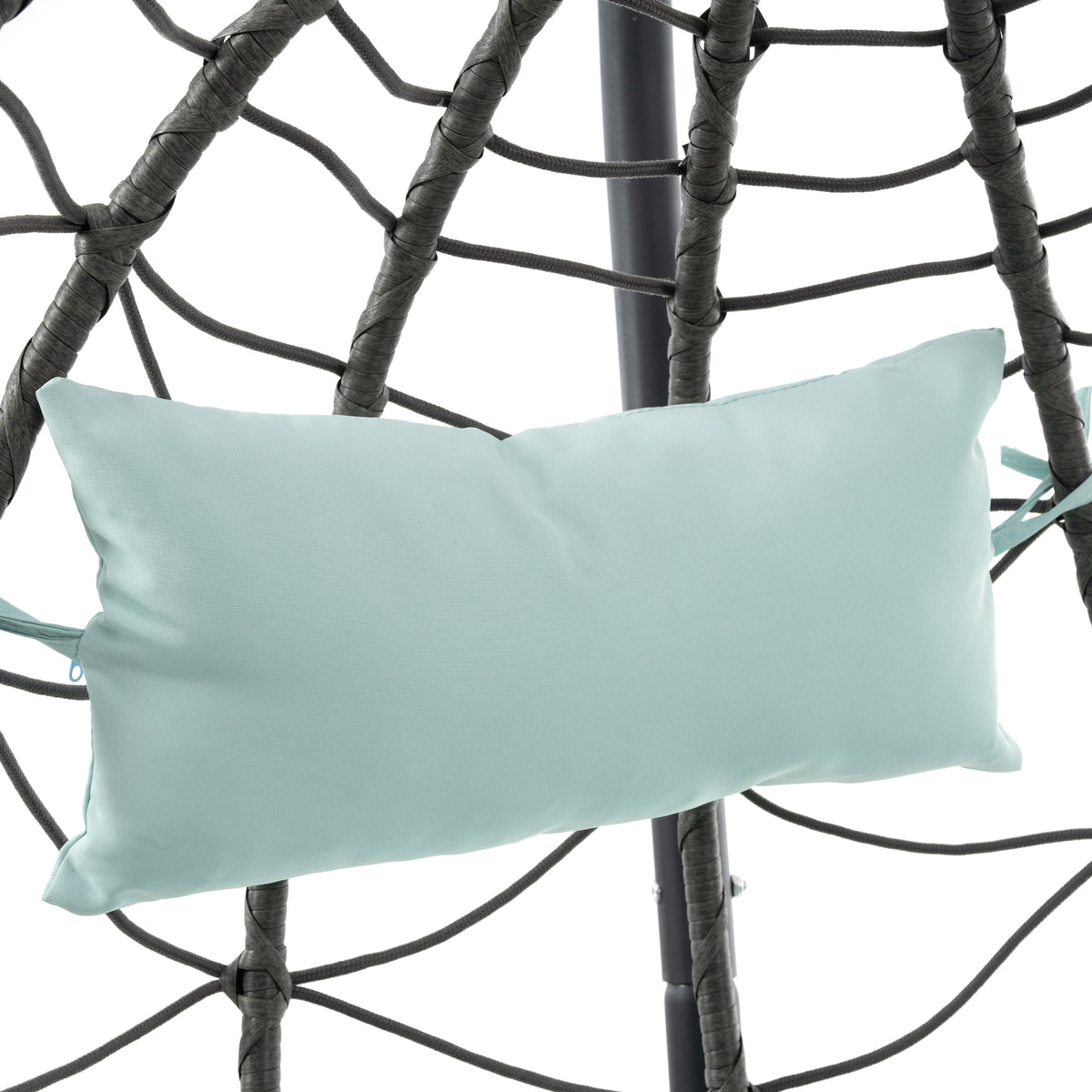 Egg Chair With Stand Indoor Outdoor Swing Chair Patio Wicker Hanging Egg Chair Hanging Basket Chair With Stand For Bedroom Living Room Balcony Gray Steel