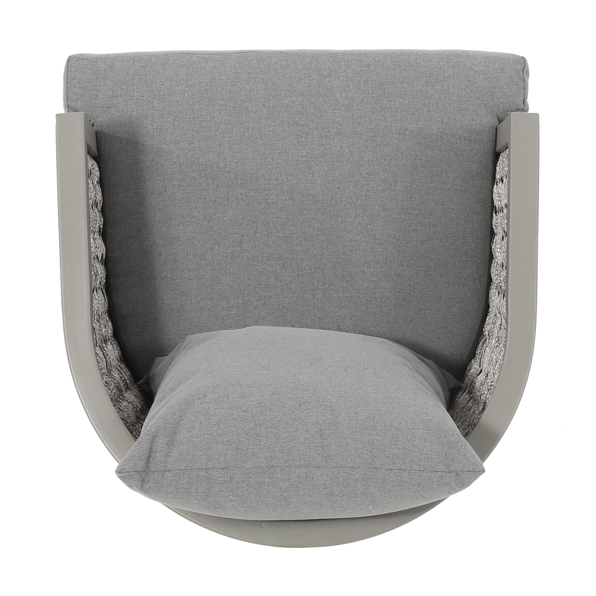 Pebble Chair Grey Pe Rattan Iron Waterproof Fabric