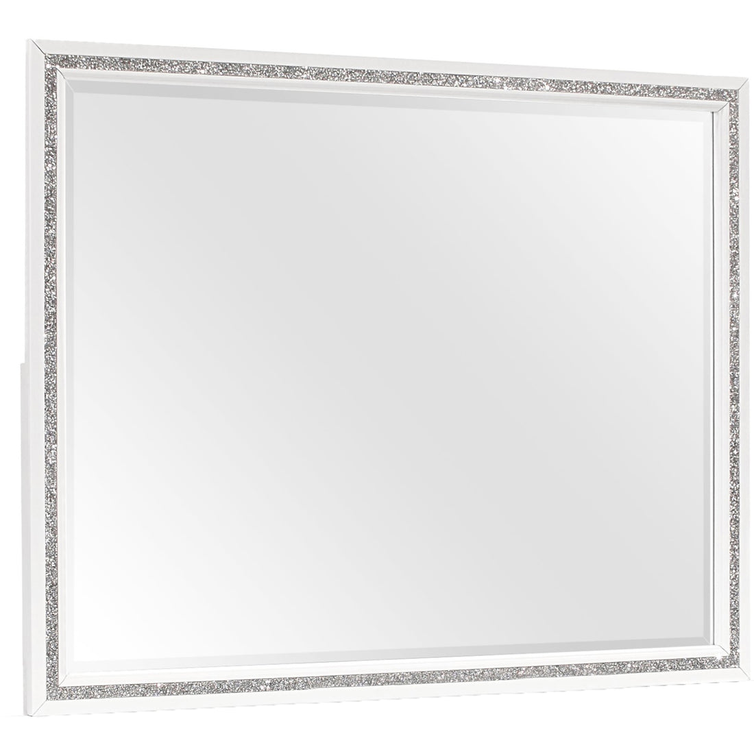 Almera Glitter White Mirror White Rubber Wood