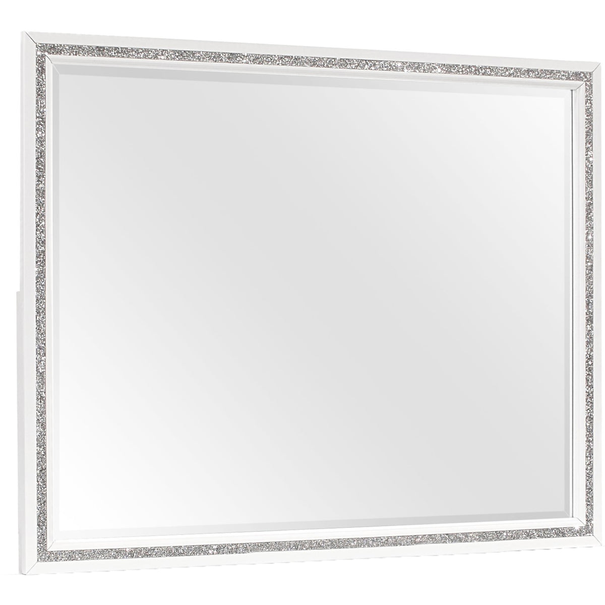 Almera Glitter White Mirror White Rubber Wood