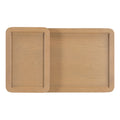 Modern 2 Piece Nesting Rattan Wood Mdf Coffee Table Set In Natural Natural Rubber Wood