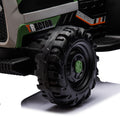 Ride On Tractor With Trailer,24V Battery Powered Electric Tractor Toy, 200W*2Motor 1.86 4.97Mph Remote Control,Electric Car For Kids,Three Speed Adjustable,Usb,Mp3 ,Bluetooth,Led Light, Safety Belt. Emerald 50 99 Lbs Polypropylene
