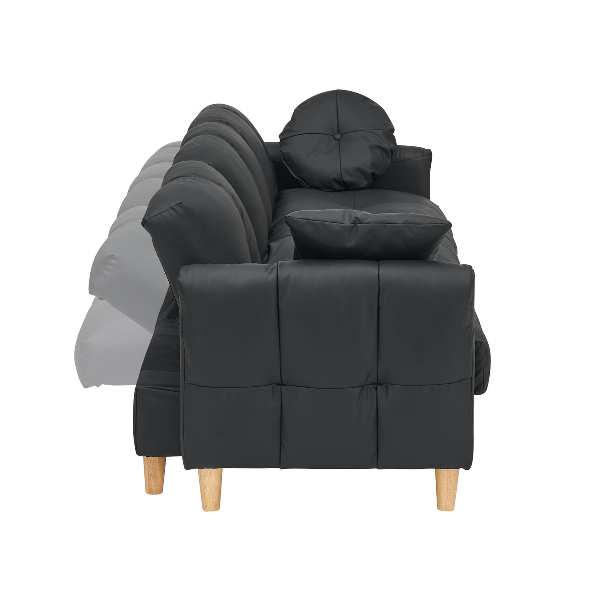 Black Technology Cloth Three Seat Sofa Lift Sofa Bed With Locker Sofa Sofa Bed Small Sofa Small Family Sofa Bed Black Tech Cloth 3 Seat