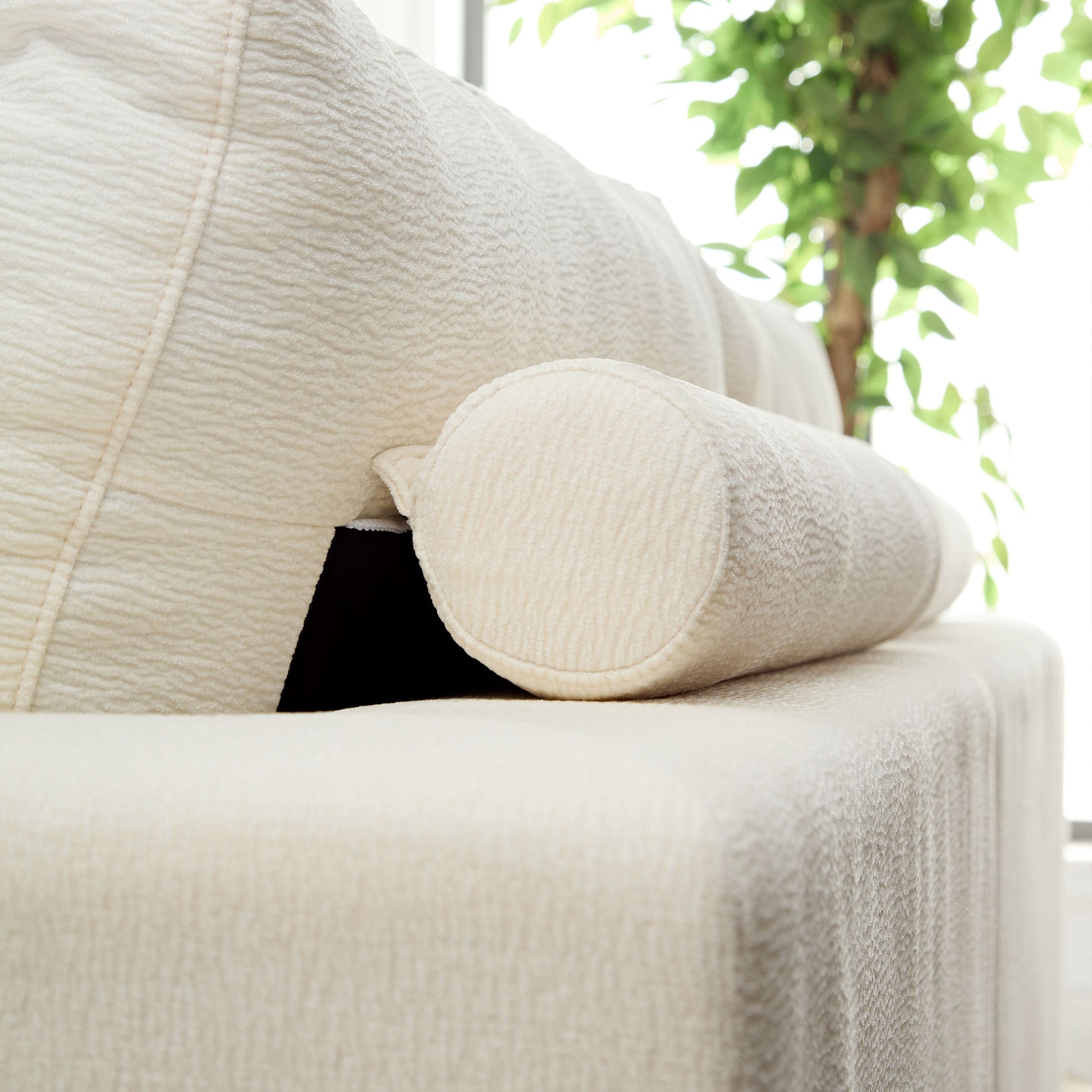 Comfor Daybed With Over Wide Sofa Bed,Modern Design Fabric Beanbag With Arms,Beige Beige Fabric 2 Seat