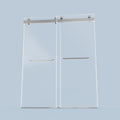 68 72 Inches*76 Inches Frameless Double Sliding Soft Close Shower Door, 3 8Inches 10Mm Thick Sgcc Tempered Glass Door, Brushed Nickel Brushed Nickel Glass Metal