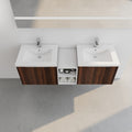 60 Inch Soft Close Doors Bathroom Vanity With Sink, A Small Storage Shelves, 24