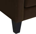 1Pc Mid Century Modern Upholstered Living Room Arm Chair Brown Microfiber Wood Fabric Brown Primary Living Space Contemporary,Mid Century Modern,Modern Foam Wood