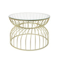 Golden Coffee Table Gold Glass Metal