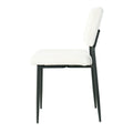 Modern Beige Simple Dining Chair Fabric Upholstered Chairs Home Bedroom Stool Back Dressing Chair Black Metal Legs Set Of 4 Beige Metal