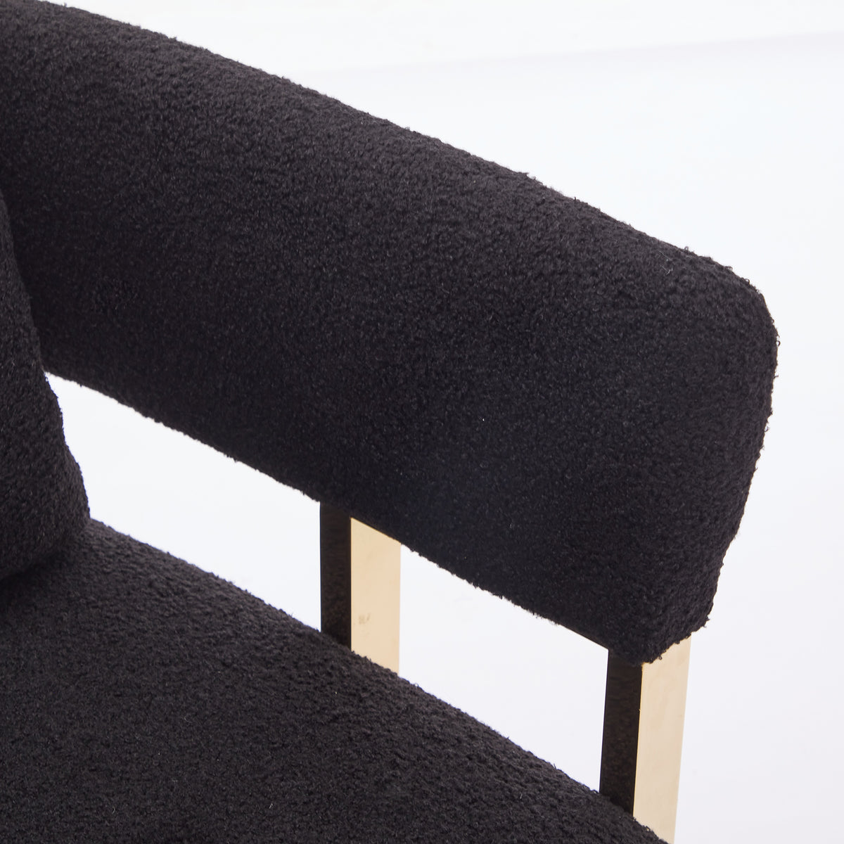Ts Teddy Velvet Upholstered Metal Foot Sofas Black Gold Teddy 1 Seat