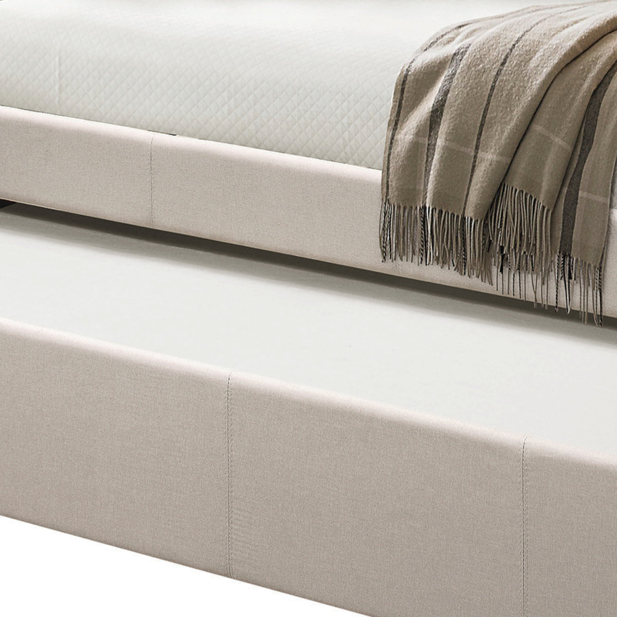 Fog Twin Upholstered Daybed With Trundle Box Spring Not Required Twin Fog Traditional Wood Fabric