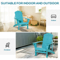 Outsunny Wooden Adirondack Chair, Outdoor Patio Lawn Chair With Cup Holder, Weather Resistant Lawn Furniture, Classic Lounge For Deck, Garden, Backyard, Fire Pit, Sky Blue Blue Wood