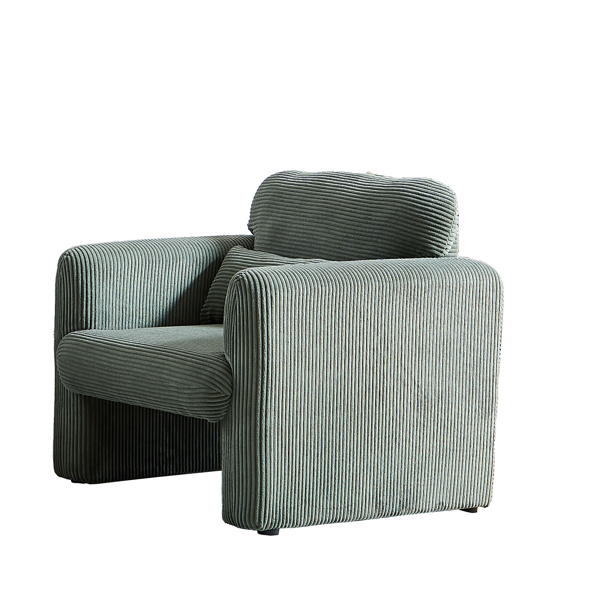 Two 60"Corduroy Fabric Sofa With 33" Single Sofa, Modern Sofa With Support Pillow, For Apartment, Office, Living Room & Bedroom Green Corduroy 5 Seat