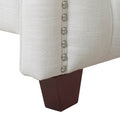 Marcella Upholstered Shelter Headboard Bed Set, California King, Antique White Polyester Box Spring Required California King Antique White Wood Foam Polyester Polyester