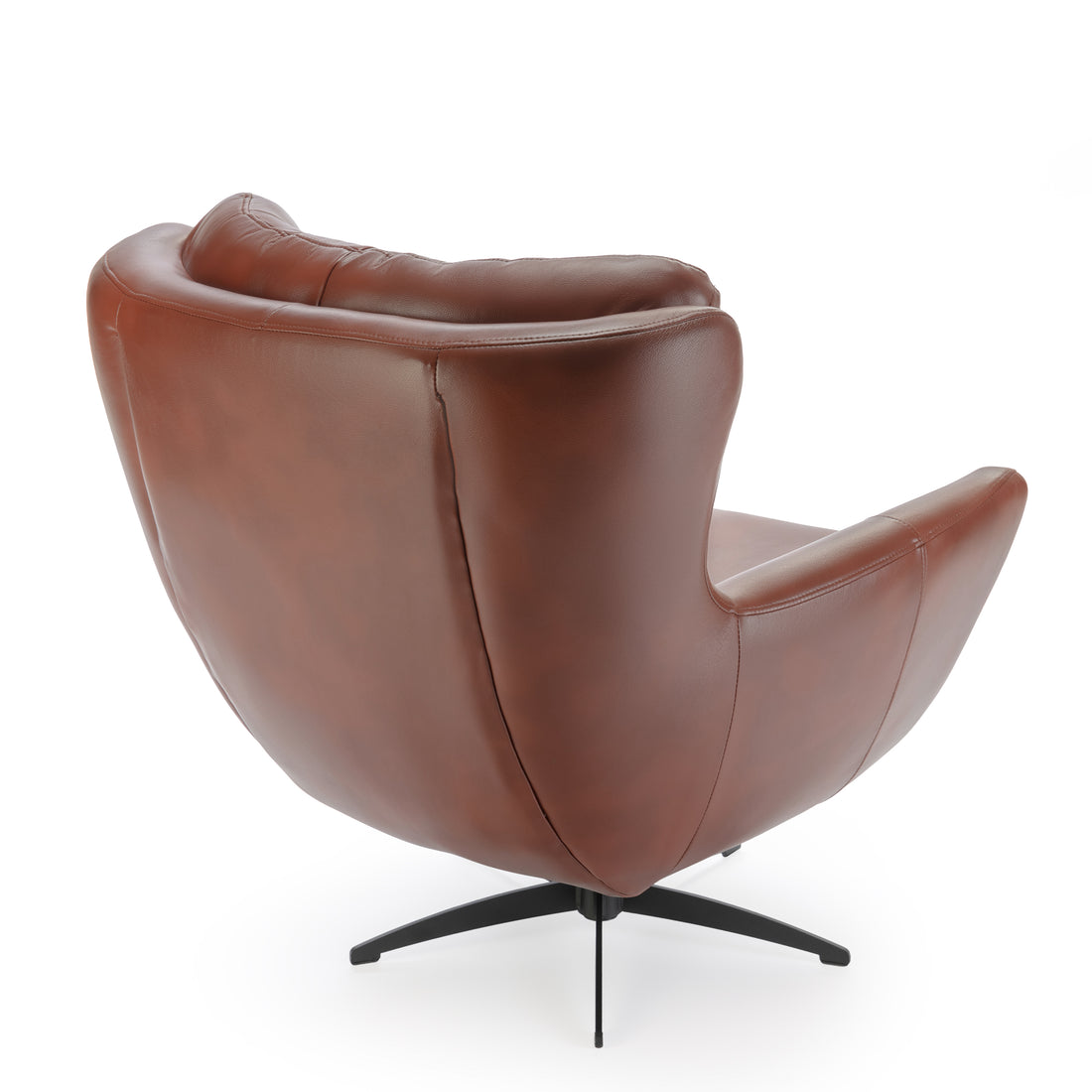 Calvin Caramel Tufted Faux Leather Swivel Chair Caramel Foam Faux Leather