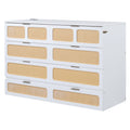 Queen Murphy Bed With Large Drawers,White Queen White Plywood