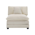 Armless Deep Seat Corduroy Single Sofa, Can Be Used With Combined With Alternative Armrest And Combined With Alrmess 2 Seater Sofasbeige Corduroy Fabric Beige Corduroy 1 Seat