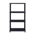 Black Bookshelf With 4 Shelf 4 Black Etagere Horizontal Primary Living Space Wood Open Back Rustic Wood Metal