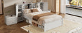 Twin Size Platform Bed With Storage Headboard And Lockers, White Twin Box Spring Not Required White Wood Bedroom Solid Wood Mdf