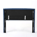 Upholstered Wingback Headboard, Button Tufted Upholstery, Sturdy Structure, Dark Navy Dark Navy Fabric