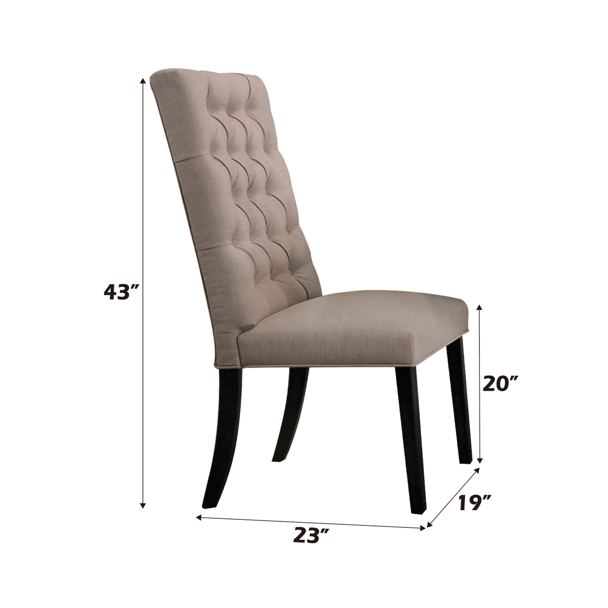 Morland Tan Linen & Vintage Black Finish Side Chair Set Of 2 Black Vintage,Tan Linen,Synthetic Wood