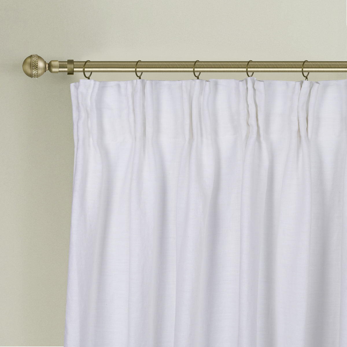 Newport Cotton Lining Window Curtains For Bedroom, Linen Curtains For Living Room, 108 Inches Long Curtains For Living Room, White White Linen