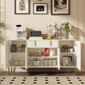 Four Doors And Two Drawers,Modern Sideboard Buffet Cabinet Storage Cabinet For Living Room,Kitchen,Dining Room,Hallway,White White White Dining Room Modern Drawers Included Mdf,Particle Board