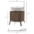 Outsunny 2 In 1 Smokeless Fire Pit, Bbq Grill, 19
