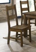 Set Of 2 Wooden Dining Chairs In Rustic Golden Brown Rustic Brown Dining Room Dining Chairs Ladder Back Set Of 2 Mdf