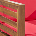 Oana Club Chair Red Wood Fabric
