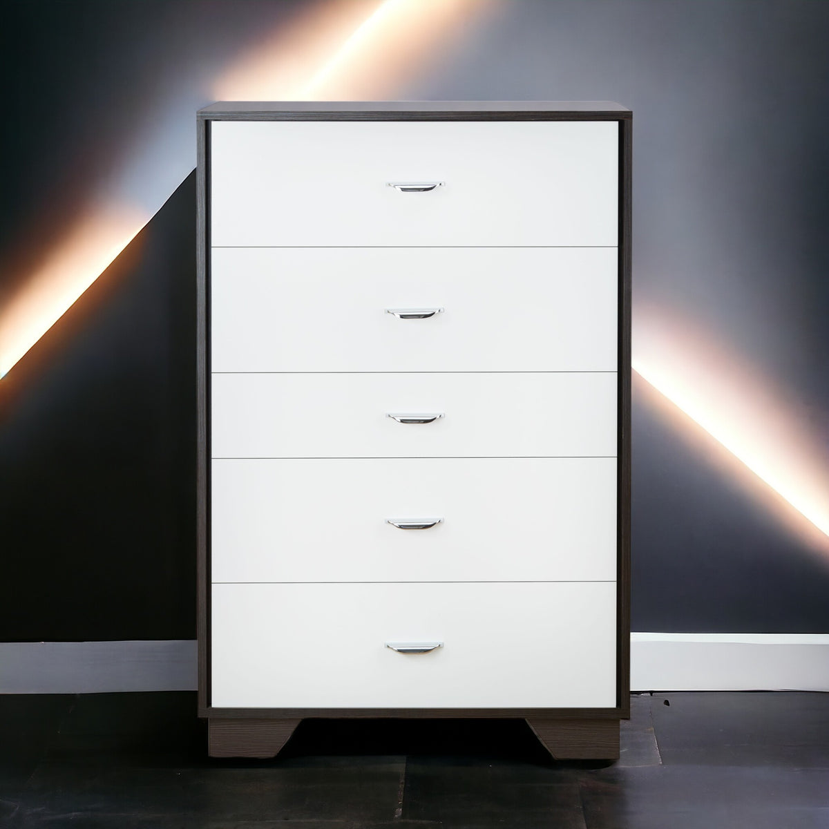 Eloy White & Espresso Finish Chest Espresso,White Mdf
