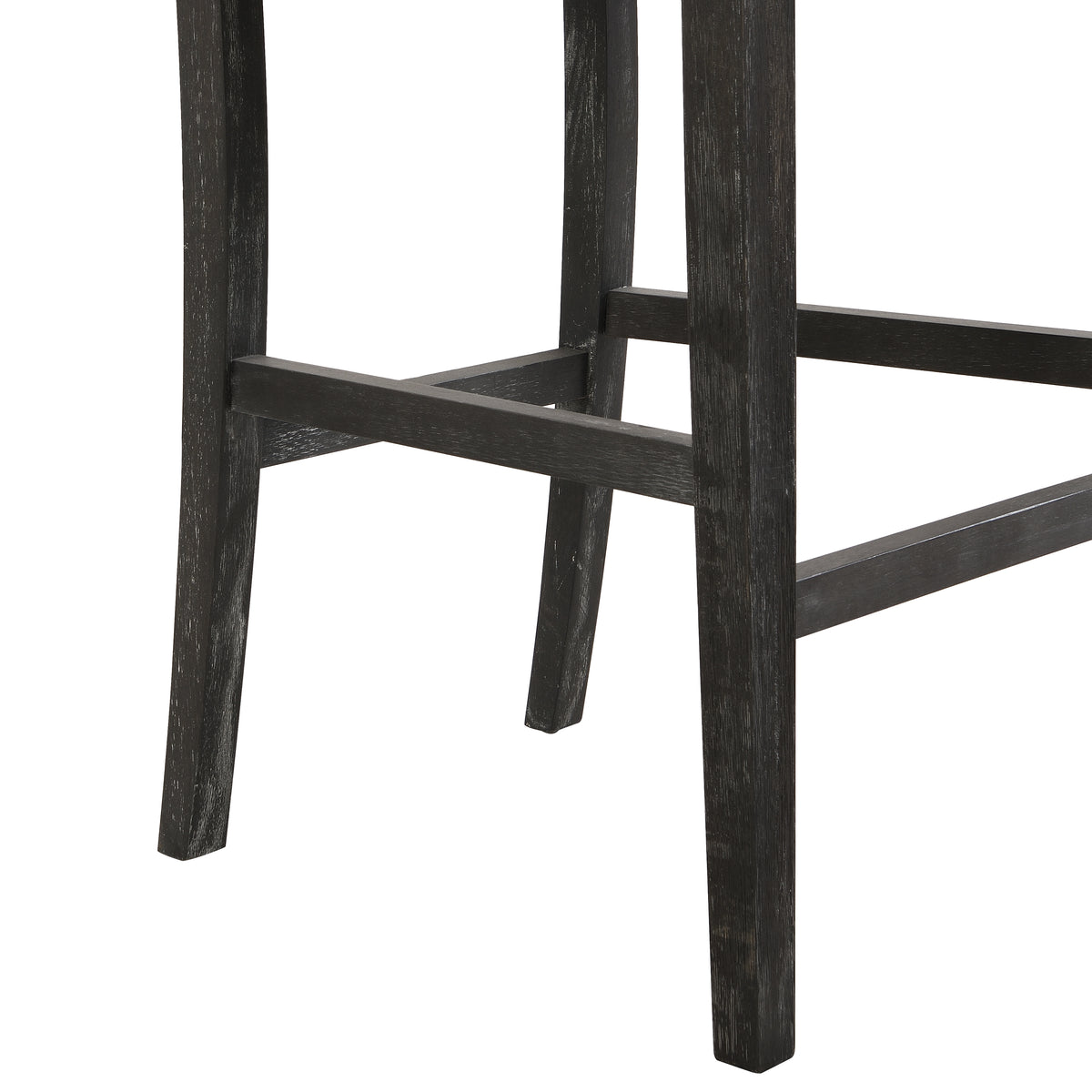 30.5 Inch Height Bar Stools Set Of 2, Rubber Wood Frame,Fabric Sponge Cushion And Upholstered Barstools, Retro Bar Chairs Suitable For Kitchen Island,Bedroom,Dining Room. Black Grey Kitchen Sponge