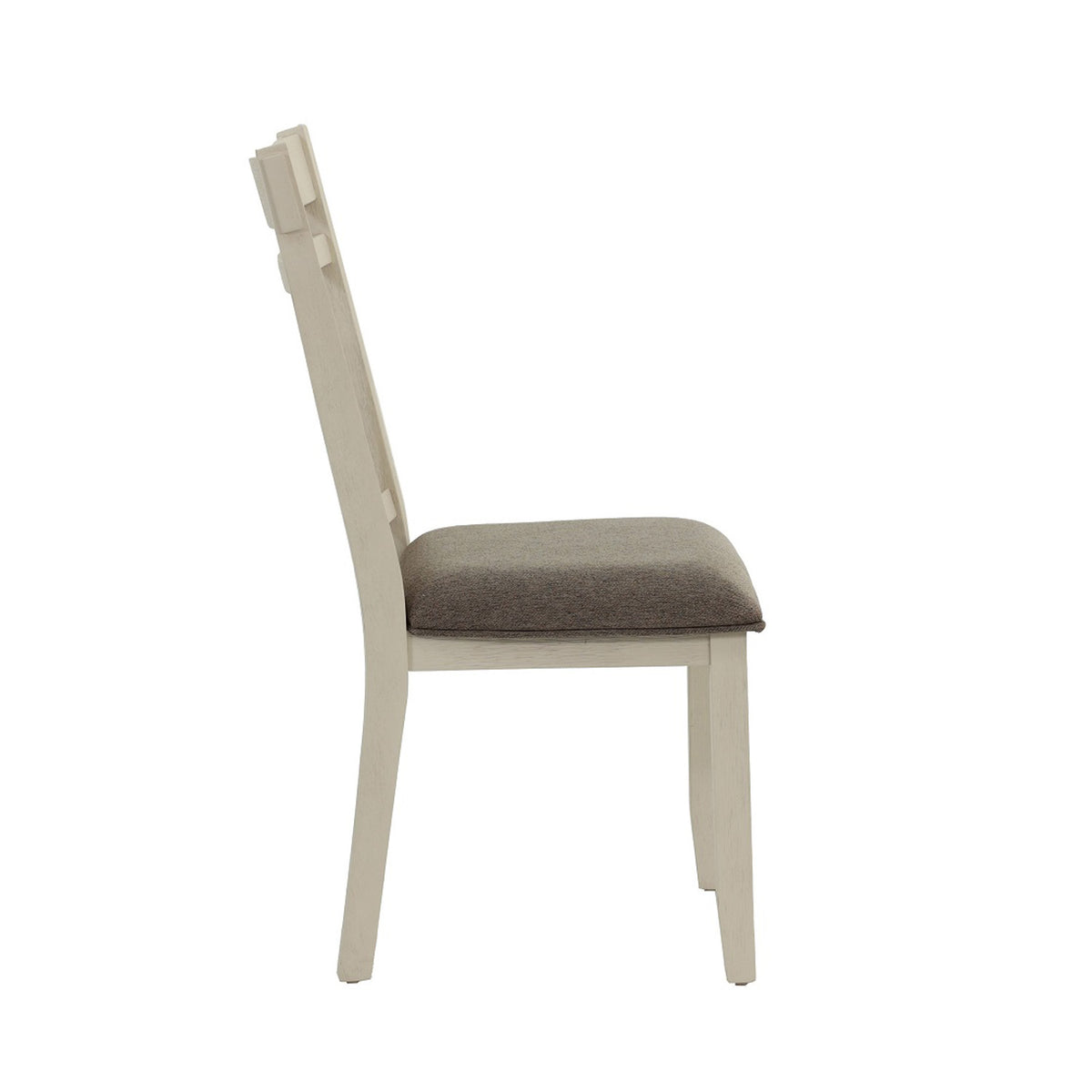 Set Of 2 Dining Chairs With Upholstered Seat, Grey And White Solid Grey,White Dining Room Rectangular Dining Chairs Set Of 2 Fabric,Mdf