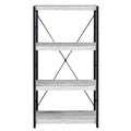 Antique White And Black 3 Shelf Bookcase 4 Black Grey Horizontal Primary Living Space Contemporary Adjustable Shelves Wood Metal