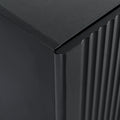 Luxury Fluted Tv Stand For Tvs Up To 80'', Modern Entertainment Center With Storage Cabinets & Drawers, Smooth Media Console With Golden Wood Grain Legs For Living Room, Black Black Primary Living Space 80 89 Inches Particle Board Mdf