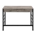 Light Weathered Oak And Black Writing Desk With 2 Drawers Black Brown Office Oak Wood Metal