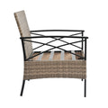 Patio Furniture, Outdoor Furniture, Seasonal Pe Wicker Furniture, Four Set Wicker Furniture With Black Metal Table Yes Brown Seats 4 Pe Rattan Iron Waterproof Fabric