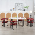 Coolmore Contemporary Designed Pu Fabric Upholstered Accent Dining Chair Barrel Side Chairs Kitchen Armchair For Living Room Set Of 2 Wine Red Pu Wine Red Dining Room Foam Pu Leather