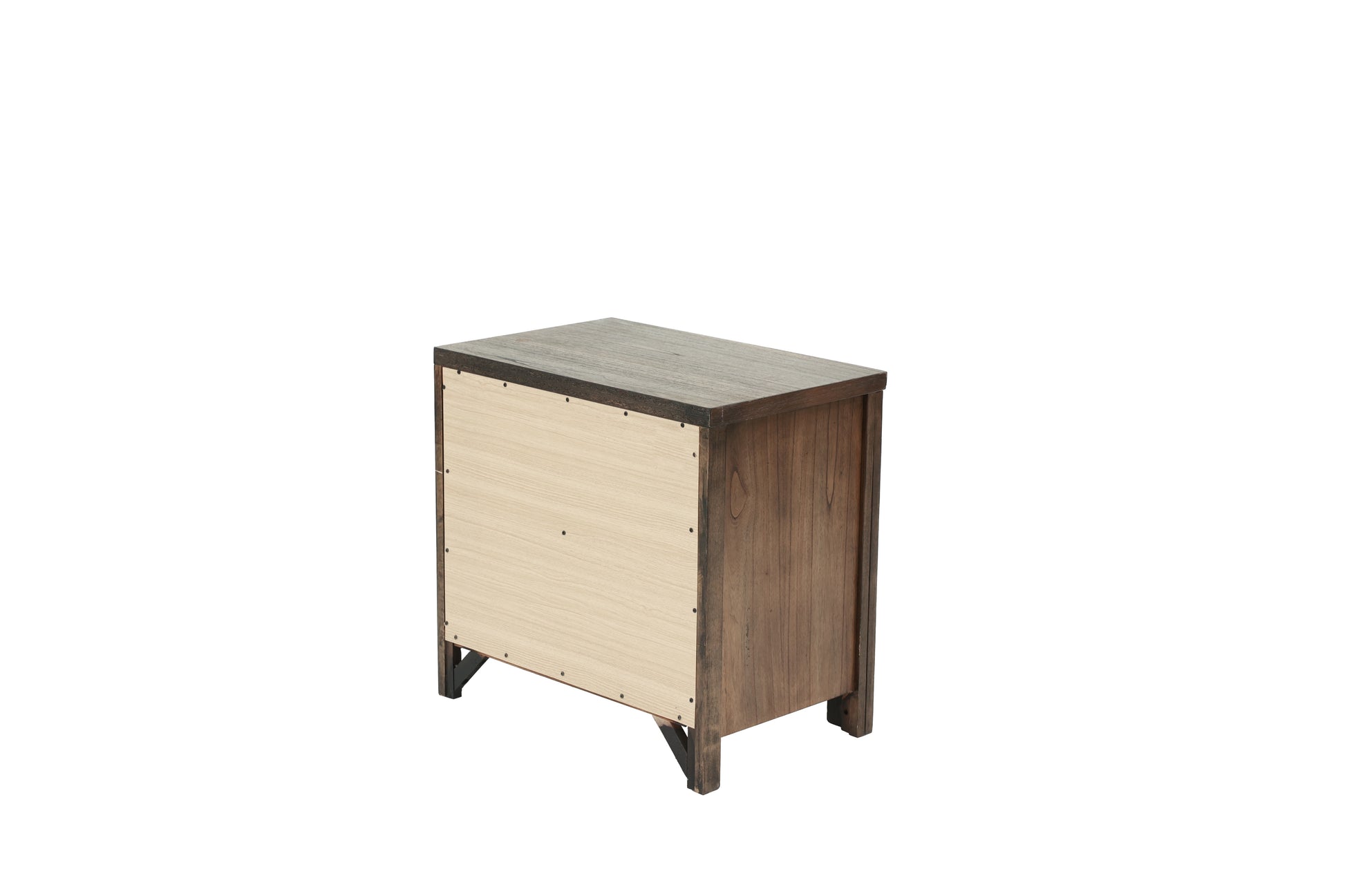 Oak Finish 1Pc Nightstand Wooden Bedside Table 2X Drawers Storage Bedroom Furniture Oak 2 Drawers Bedroom Bedside Cabinet Contemporary,Modern,Transitional Rubberwood Easy Assembly Oak Particle Board