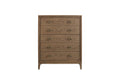 5 Drawer Dresser In Latte Finish Light Brown Solid Wood Mdf