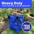 Heavy Duty Storage Tote Bag 22 Gallon Rugged Woven Polypropylene Moving Bag Blue Polypropylene