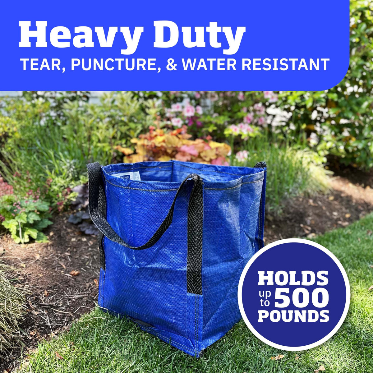 Heavy Duty Storage Tote Bag 22 Gallon Rugged Woven Polypropylene Moving Bag Blue Polypropylene