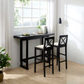 Bar Table, Extra Long Entryway Table For Entryway, Hallway, Living Room, Foyer, Corridor, Rectangular Wood High Top Kitchen Dining Table, Black Matt Black Solid Wood Mdf